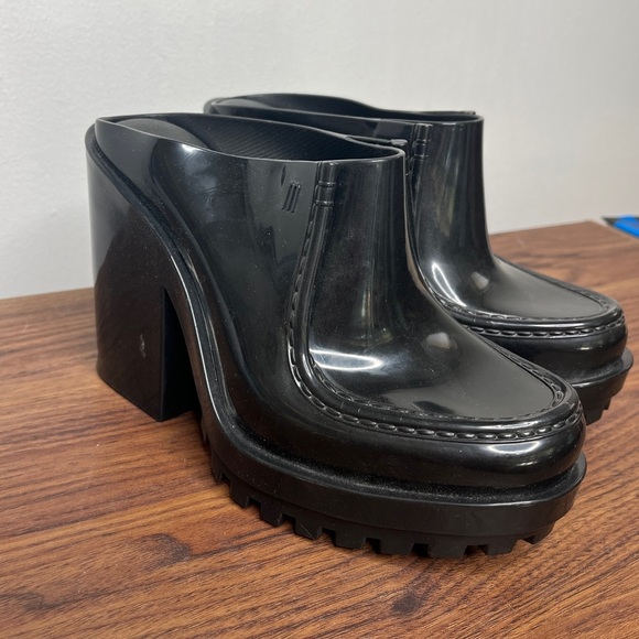 MELISSA PANAPANA MULE Black 90s Platform Office Siren Rachel Green size 5 - Picture 4 of 15